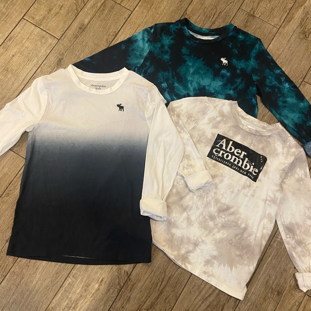 Abercrombie Kids gray logo Long Sleeve T-Shirt Bundle SOLD TOGETHER